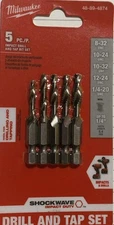 Milwaukee Shockwave Impact Drill and Tap Bit Set - Silver (48-89-4874)