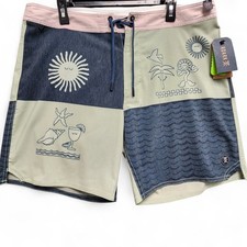 Roark Passage 17" Board Shorts Mens 36 Costa Chapporal Colorblock NEW w/ tag