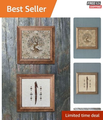 Elegant Tree of Life Elif Wall Art Set of 2 - Water & Heat Resistant 28x28 cm