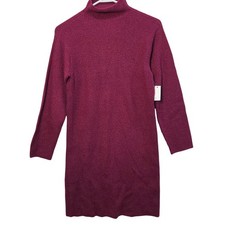 Amazon Essentials Cranberry Ribbed Mock Neck Long Sleeve Sweater Dress NWT  XXL
