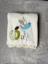 Skip Hop Zoo Plush & Cozy Soft Baby Blanket ABC Alphabet Apple Bird Ivory Lovey