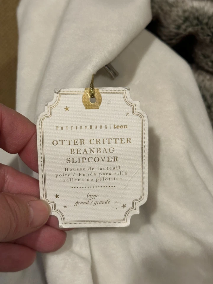 Pottery Barn Teen Otter Critter Faux Fur Beanbag SlipCover 3D Large NEW w/tags - Image 3 of 4