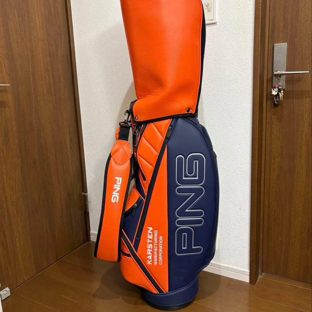 PING 9 Orange/Navy cart bag golf carry caddy bag rare japan used