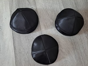 25 Black Satin Yarmulkes NEW