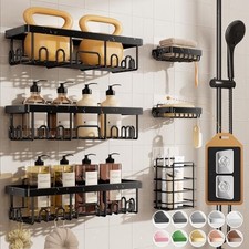 Veken 6-Pack Shower Caddy, Rustproof Adhesive Shelves, Bathroom Organizer