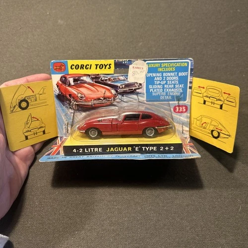 Corgi Toys Model Club 335 Jaguar ‘E’ Type 2+2  4.2 liter On Card, No Box