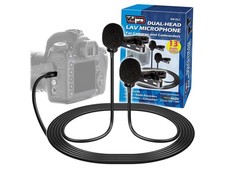 Vidpro Dual-Head Lavalier Microphone for DSLR for Smartphones Tablets XM-DLS