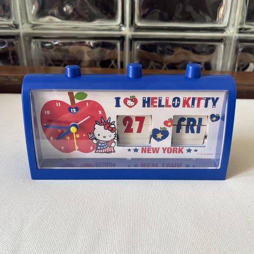 Hello Kitty Sanrio New York 2005 Retro Clock Flip Calendar - Tested Works