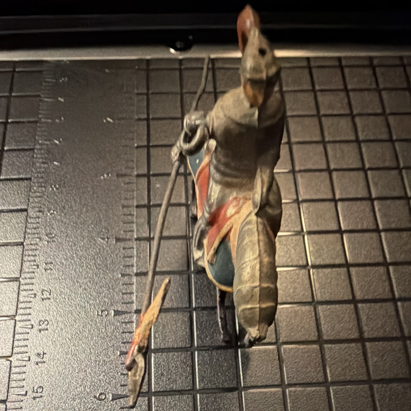 Metal Cavalry Mounted Toy Soldier Figure on Horse with Lance