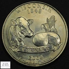 2004 D Extra High Leaf Wisconsin State Quarter 25C (Highly Sought Variety!)