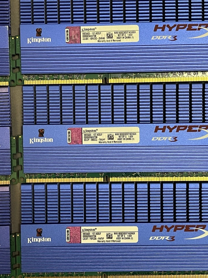 12GB (6x2GB) Kingston HyperX DDR3 1800MHz KHX1800C9D3T1K3/6GX - Image 2 of 4