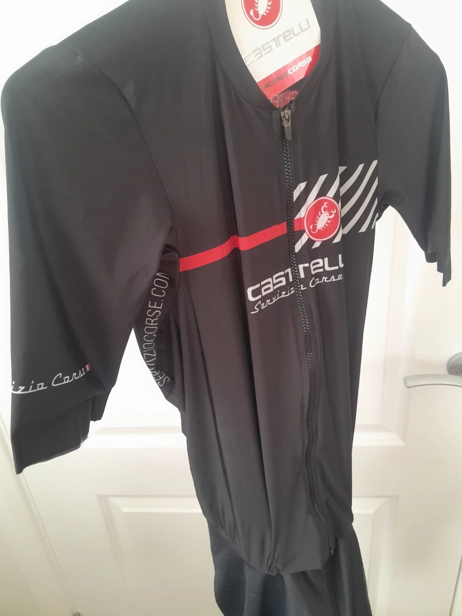 Traje de triatlón Castelli PR para hombre manga corta mediano, negro