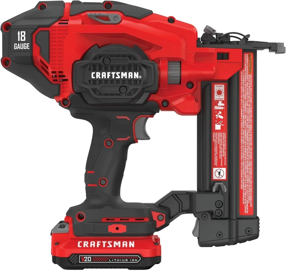 ¡NUEVO! Kit Clavadora Acabado Inalámbrico Craftsman V20 18Ga con Batería y Cargador de 1.5Ah Foto 4 de 4