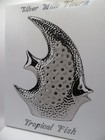 New Silver Mille +Ivory Fleurie Decorative Angel Fish Statue Art Figure Ornament