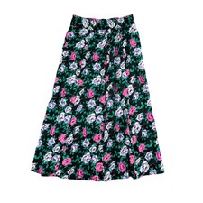 Vintage Norton McNaughton Floral Maxi Skirt 12 USA Made Romantic Cottagecore