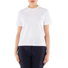Thom Browne White Cotton Pique Classic Stripe T-Shirt, Brand Size 36 (US Size 0)