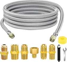 12 FT Propane Hose Extension-High Pressure Braided Gas Line Hose Propane Convers