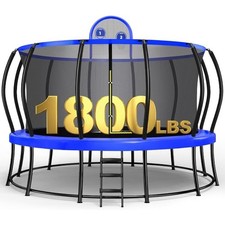 1800LBS Capacity No-Gap Design 16 Trampoline with Safety Enclosure Net