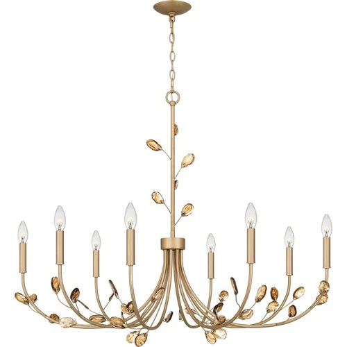 Bronze Gold Eight Light Chandelier from the Heiress Collection - Picture 3 of 6