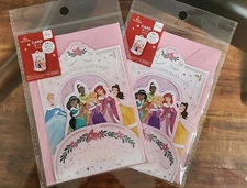 Daiso Disney Princess Pop Up 3D Christmas Cards Lot Of 2. New, FREE SHIPPING