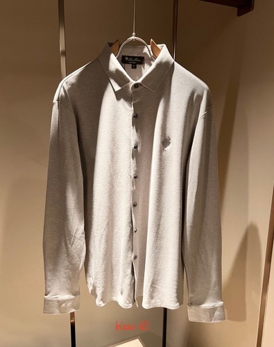 Loro Piana Men's Light Grey Long Sleeve Shirt Smart casual top