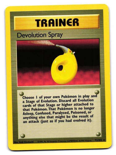 DEVOLUTION SPRAY 72/102 BASE SET UNLIMITED RARE NEAR MINT POKEMON TCG