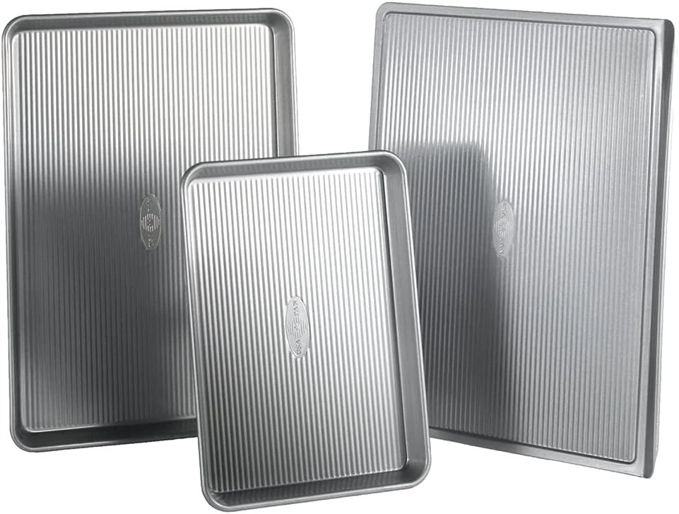 3-Piece Warp Resistant Non-Stick Aluminized Steel Bakeware Set