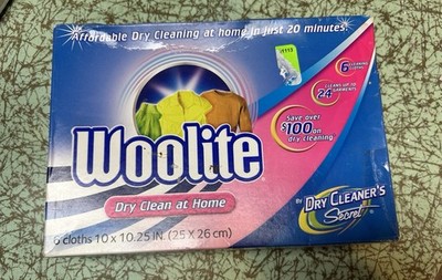 Woolite Dry Clean At Home By Dry Cleaner's Secret 6-Pack Cloths New