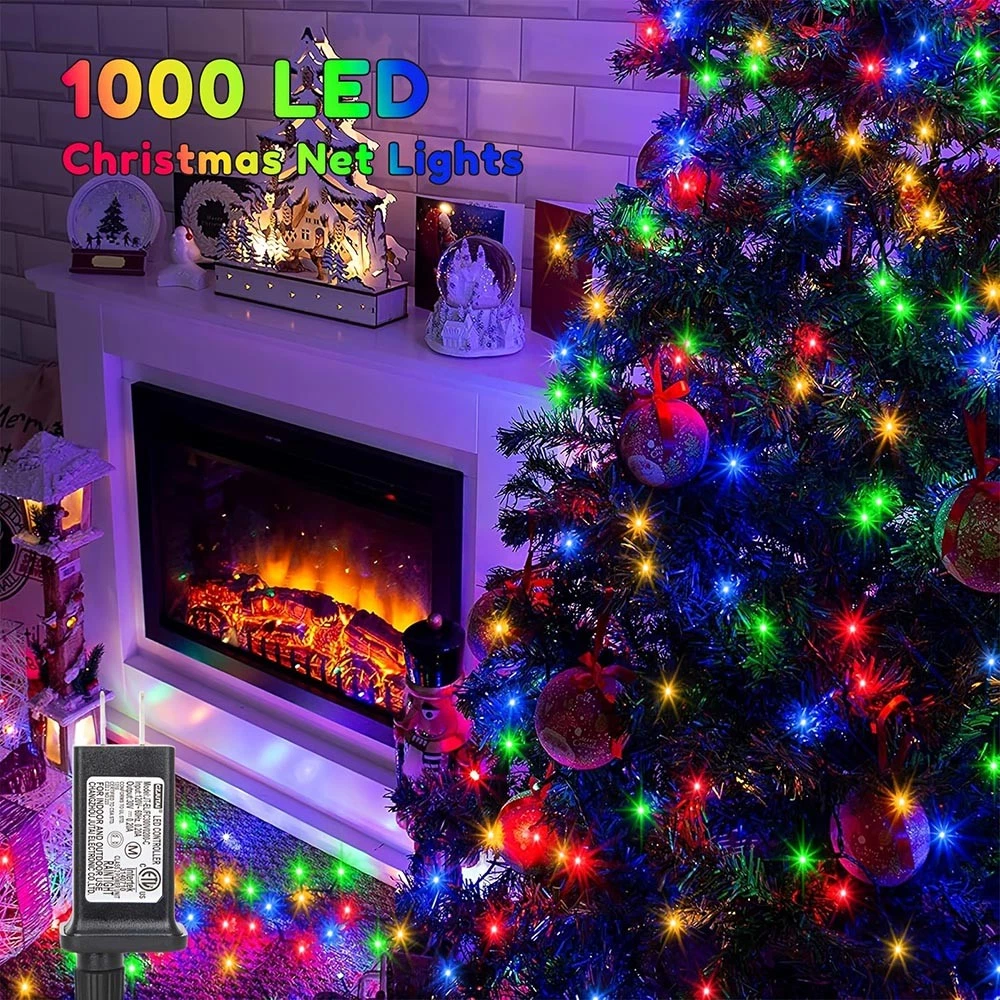 328ft 1000 LED Firecracker String Lights RGBY Multi-Color Holiday Party Decor