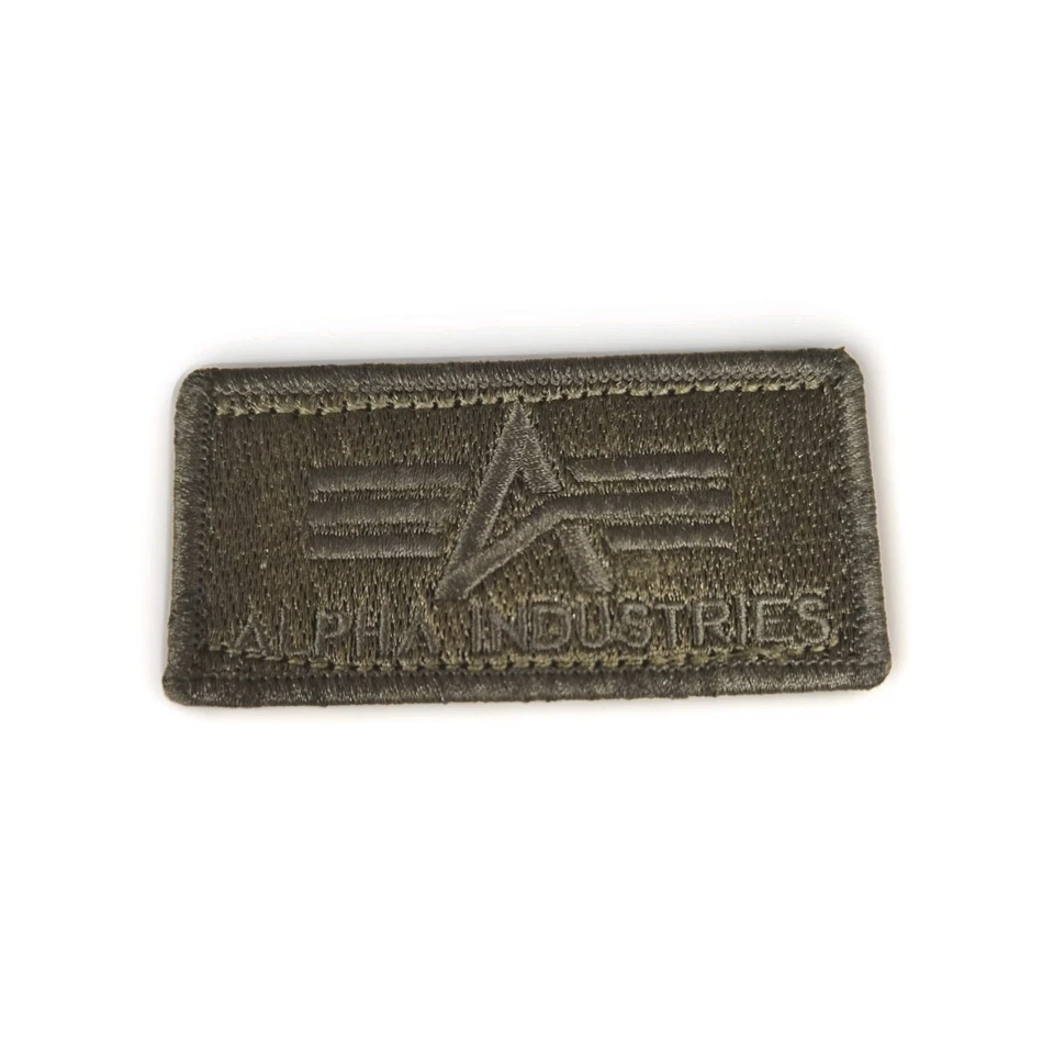 Original Alpha Industries Klett Patch Abzeichen 8x4 Rep Grey Olive Bomber w NEU  - Bild 1 von 1