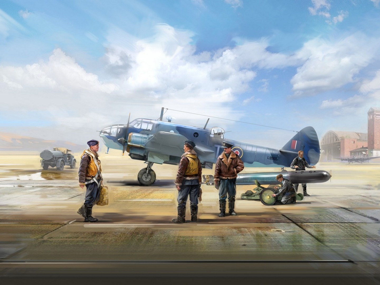 ICM 1:48 Bristol Beaufort Mk.IA with RAF Pilots & Ground Staff Figures Plasti...