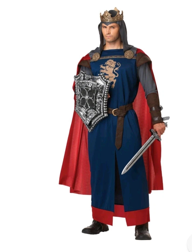 Fantasia renascentista Ricardo Coração de Leão Rei adulto cavaleiro medieval grande 42-44 - Imagem 3 de 4