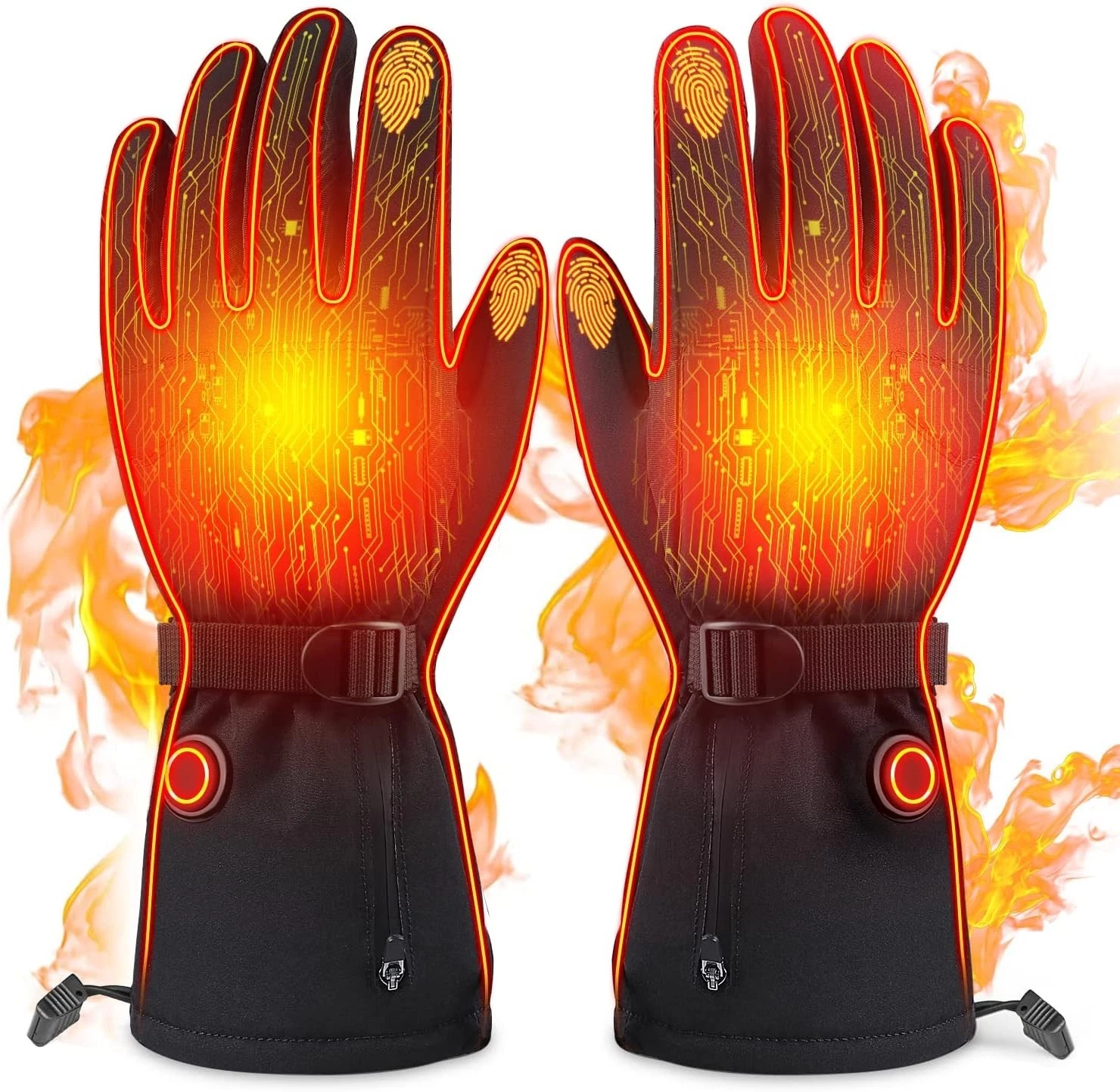 Heated Gloves Unisex Rechargeable Battery Electric Ski Gloves Mittens for Men