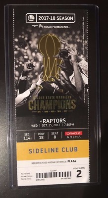2017-18 Golden State Warriors Official NBA Mint Season Ticket Stub - pick game!