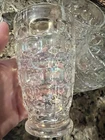 Federal Glass "Thumbprint" Set 3 Clear Iridescent Tumbler Glass Vintage MCM 5”