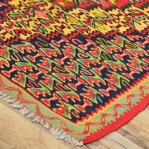 Alfombra de lana hecha a mano Senneh Kilim diseño tribal (talla 2,5 x 3,5) Brral-4 - Imagen 7 de 10