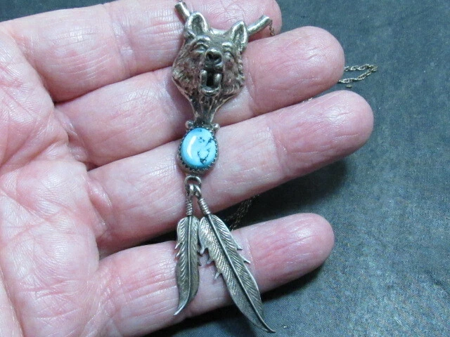 Native american wolf pendant sale
