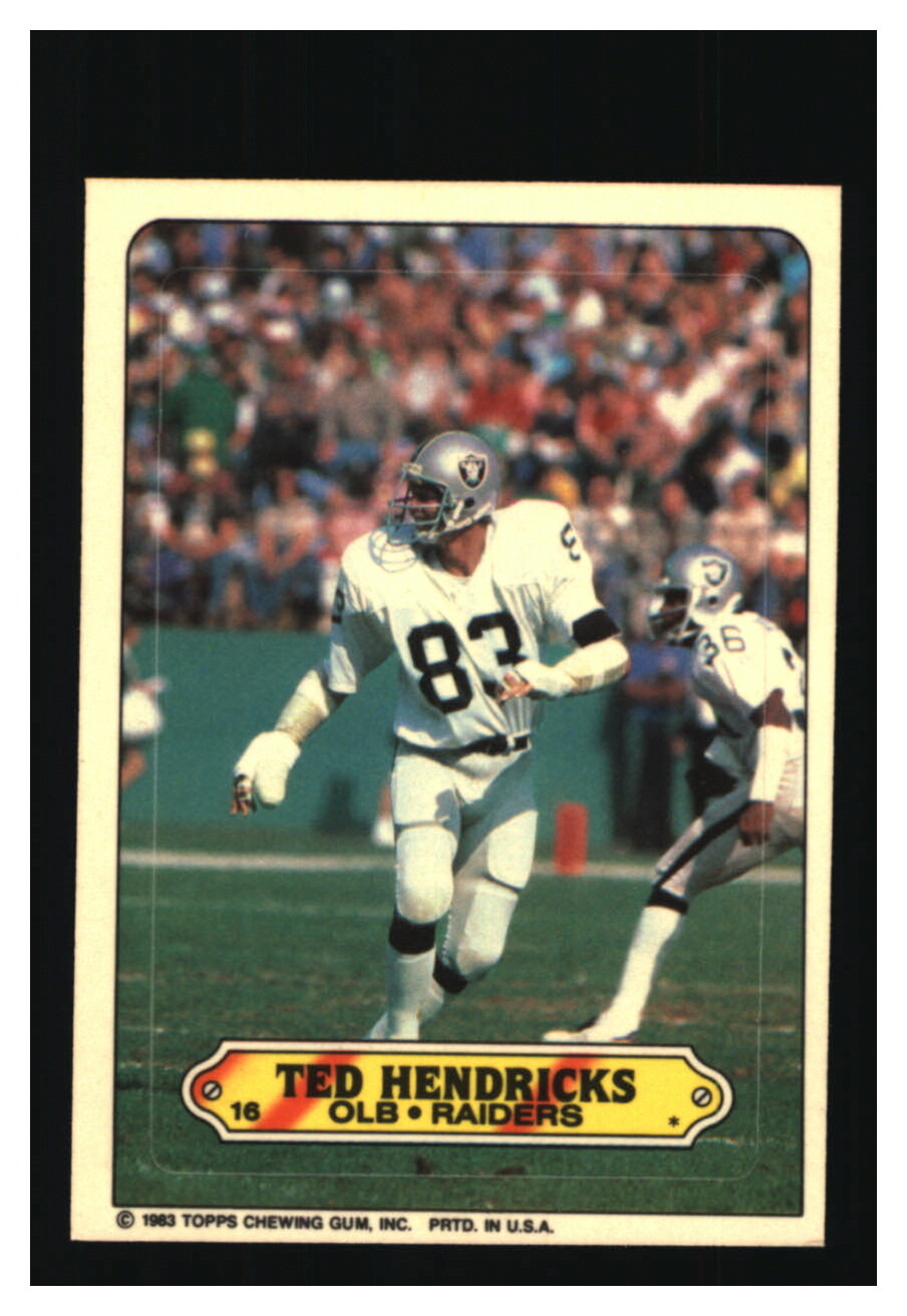 1983 Topps Sticker #16 Ted Hendricks Los Angeles Raiders