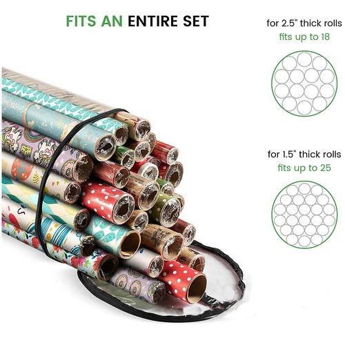 Christmas Wrapping Paper Storage Bag Container Fits 20 Gift Wrap Rolls 41" Long - Picture 8 of 8