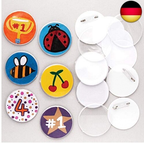 Baker Ross E1754 Bastelset FüR Anstecker (10 StüCk) FüR Kinder Zum Dekorieren Un-image