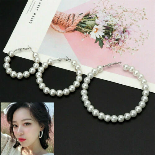 Hoop Natural Pearl Fashion Earrings