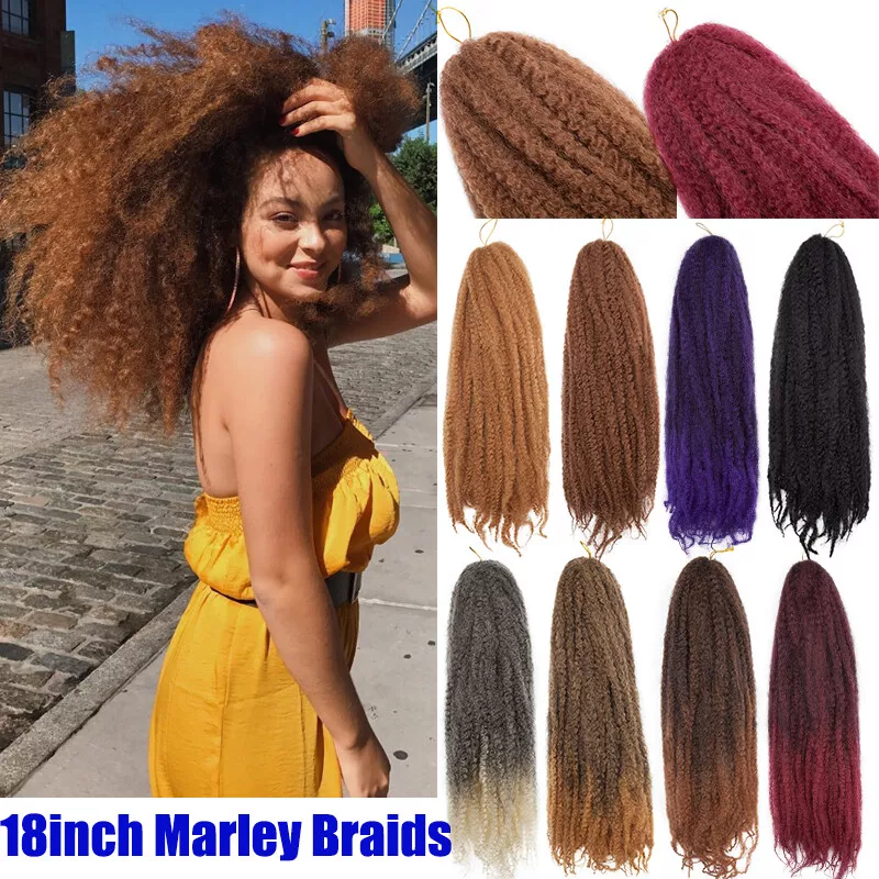 5 Packs Afro Kinky Twist Crochet Hair Braids Marley Braiding Hair Extensions USA