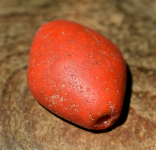 Antique perle de verre en poudre africaine diamant rouge Kiffa Mauritanie via le commerce africain - Photo 1 sur 10