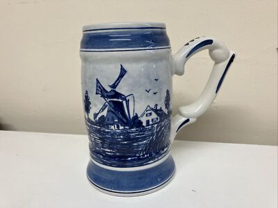 Vintage Delfter Blauw großer Bier Ale Krug (fasst 1,5 Pints)