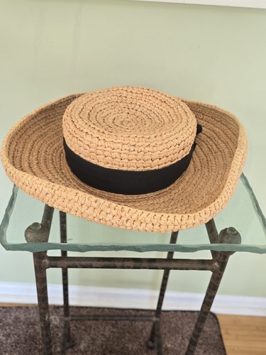 Helen Kaminski A timeless Handcrafted Rafia Brim Up/Down Hat w Box Summer Resort - Picture 5 of 16