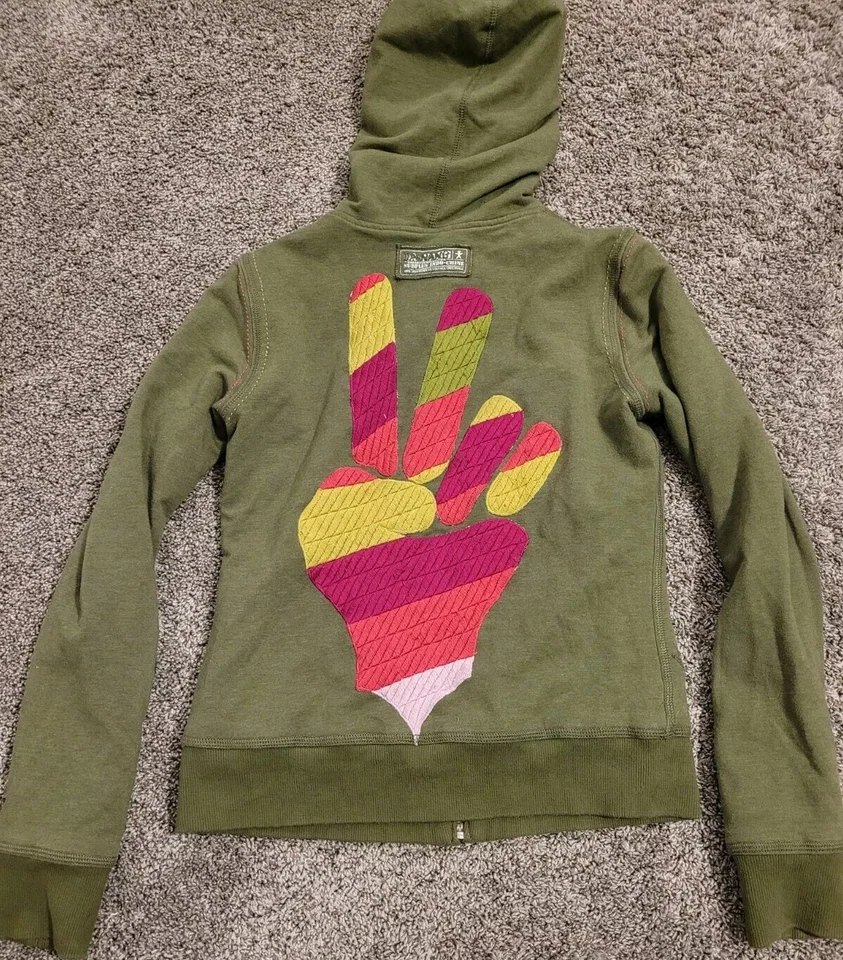 Chaqueta con Capucha Da Nang Para Mujer Talla XS Verde Paz Excedente Militar Bordada Foto 2 de 4