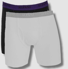  25 Alfani Underwear Men Black Alfatech Cotton Stretch 2-Pack Boxer Brief XL