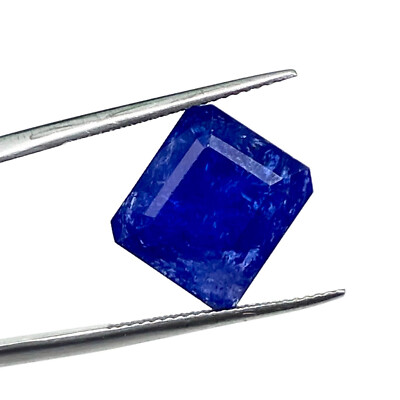 Certified 13.21 Cts Natural Tanzanite Vibrant Blue Emerald Cut A+ Loose Gemstone