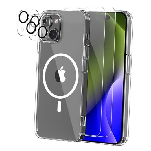 for iPhone 15 MagSafe Clear Phone Case [Non-Yellowing] with 2X for iPhone15