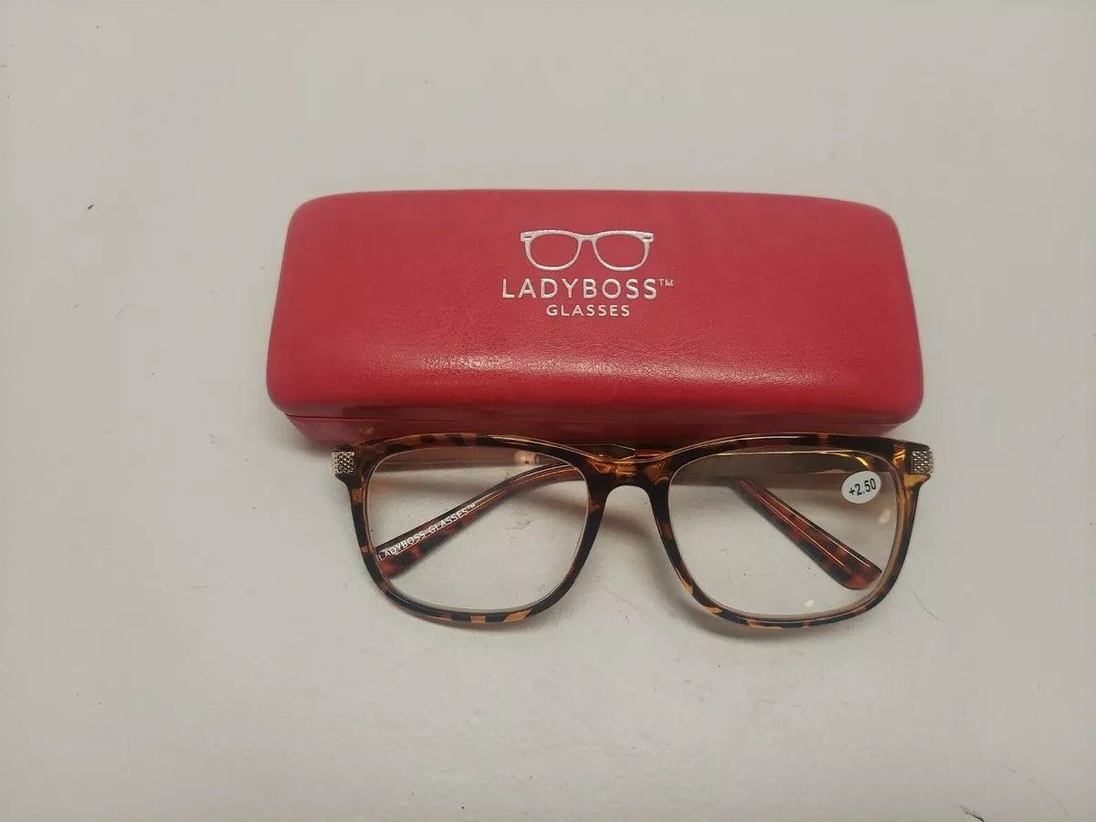 LADY BOSS prescription glasses with case 2.50